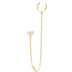 Ohrstecker | Hey Happiness Herz Ear Cuff Vereter Sterlingsilber Gold