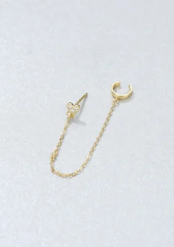 Ohrstecker | Hey Happiness Herz Ear Cuff Vereter Sterlingsilber Gold