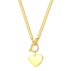 Statement Ketten | Hey Happiness Herz Kette mit T-Steg in farbe Gold