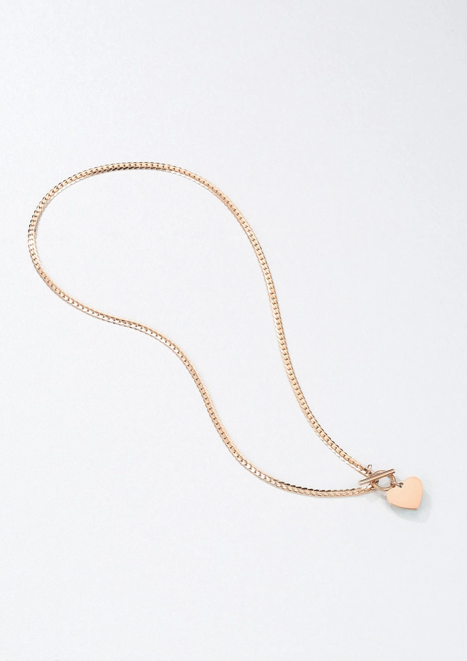 Statement Ketten | Hey Happiness Herz Kette mit T-Steg in Rosegold Rose Gold