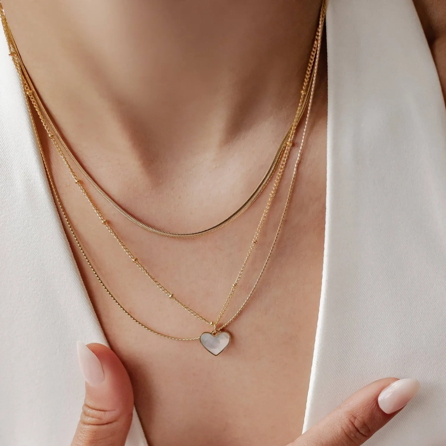 Necklace Sets | Hey Happiness Herz Layering Ketten Set