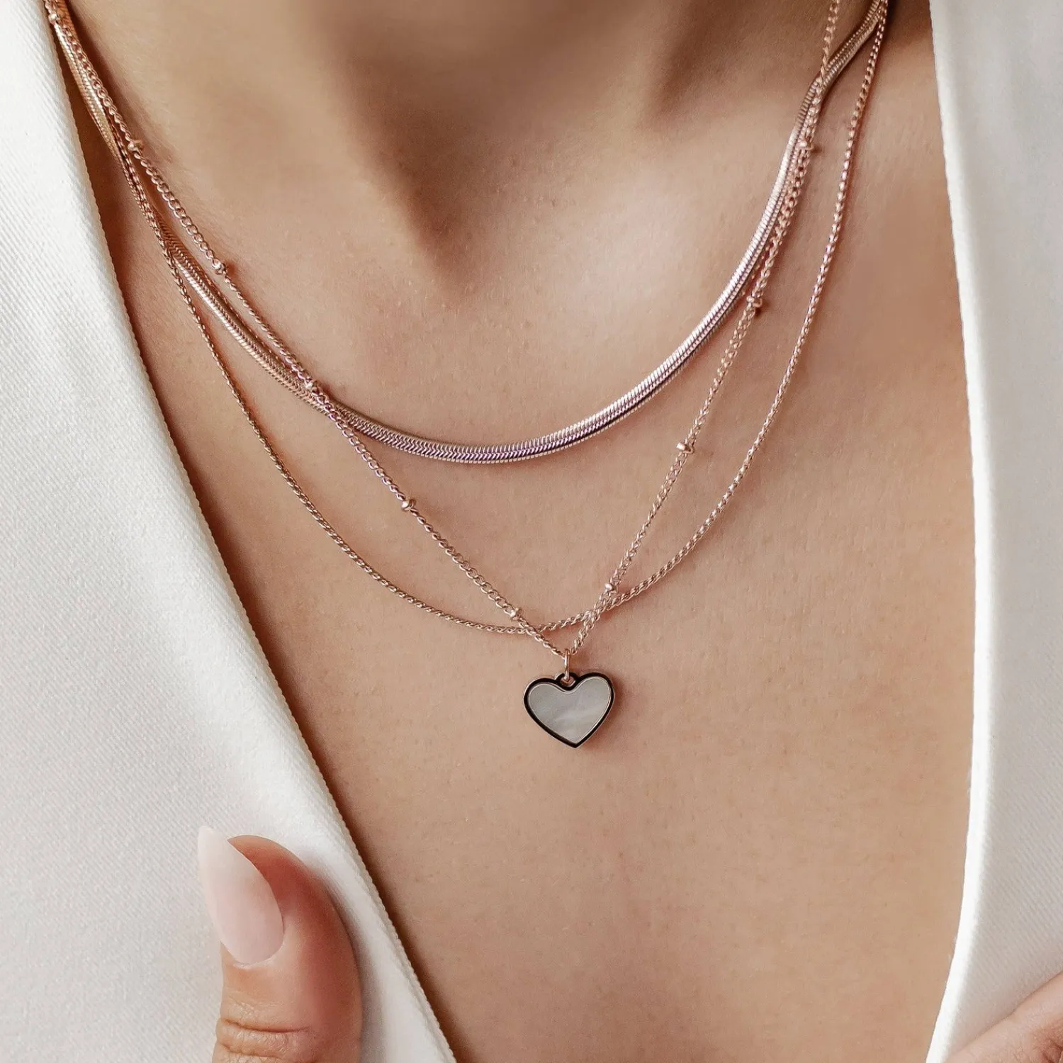 Necklace Sets | Hey Happiness Herz Layering Ketten Set
