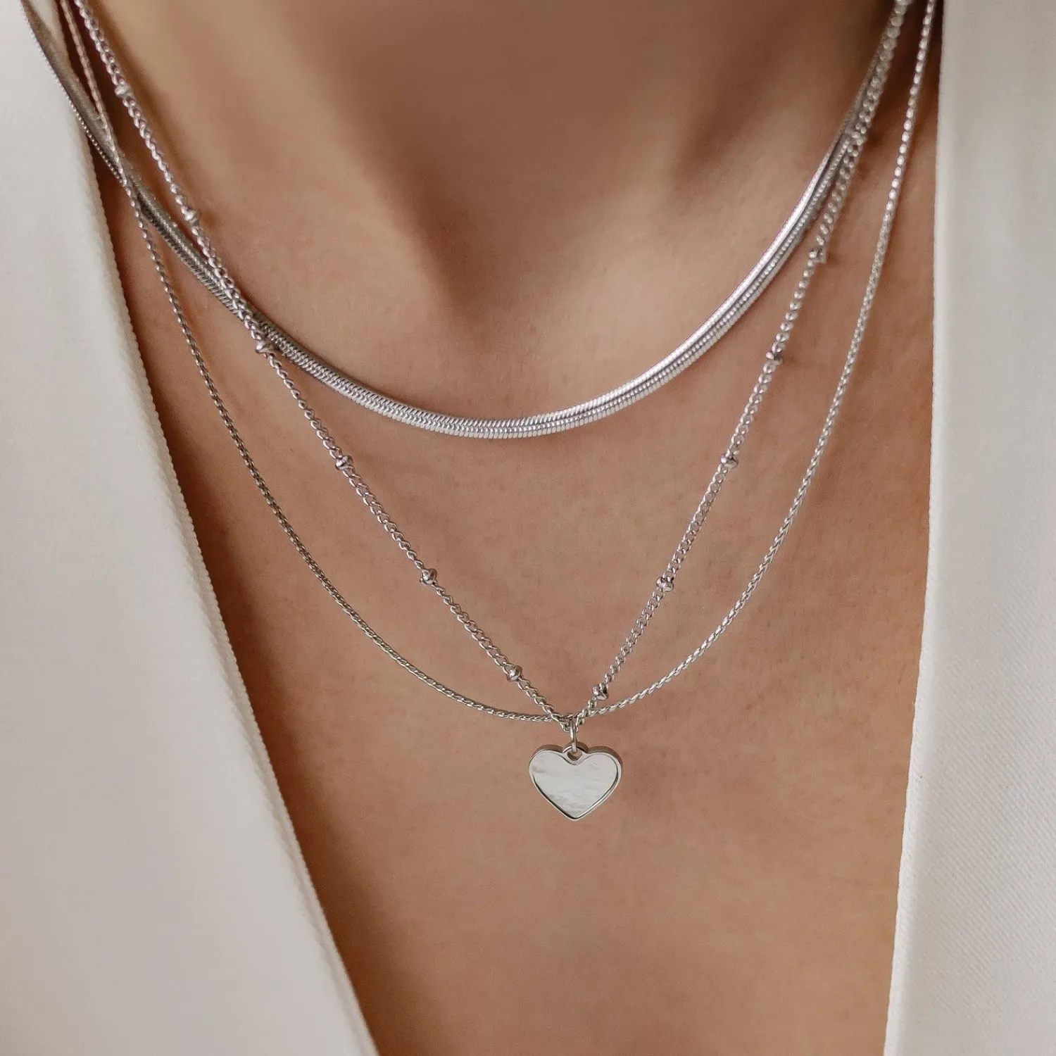 Necklace Sets | Hey Happiness Herz Layering Ketten Set