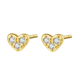 Ohrstecker | Hey Happiness Herz Ohrstecker Vereter Sterlingsilber Gold