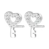 Ohrstecker | Hey Happiness Herz Schlüssel Ohrstecker Sterlingsilber Silver