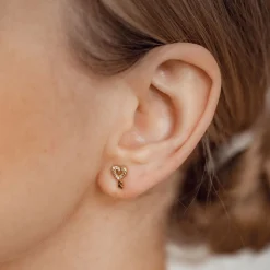 Ohrstecker | Hey Happiness Herz Schlüssel Ohrstecker Sterlingsilber in Gold