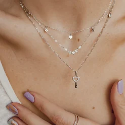 Filigrane Ketten | Hey Happiness Herz Schlüsselanhänger Halskette Sterling Silber Silver