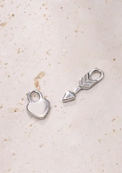 Creolen | Hey Happiness Herz und Pfeil Charm Creolen aus Sterlingsilber Silver