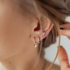 Earring Stack Sets | Hey Happiness Herz und Schmetterling Stacking Ohrringe Sterlingsilber Silver