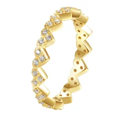 Auffällige Ringe | Hey Happiness Herzchen Ring Sterlingsilber in Gold