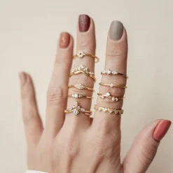 Auffällige Ringe | Hey Happiness Herzchen Ring Sterlingsilber in Gold