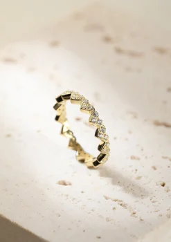 Auffällige Ringe | Hey Happiness Herzchen Ring Sterlingsilber in Gold