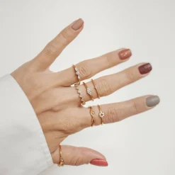 Auffällige Ringe | Hey Happiness Herzchen Ring Sterlingsilber in Gold