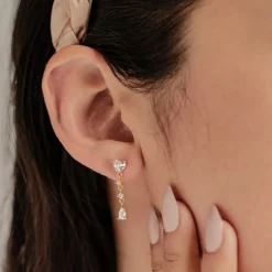 Ohrstecker | Hey Happiness Herz-Tropfen Ohrstecker aus Sterlingsilber