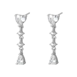 Ohrstecker | Hey Happiness Herz-Tropfen Ohrstecker aus Sterlingsilber