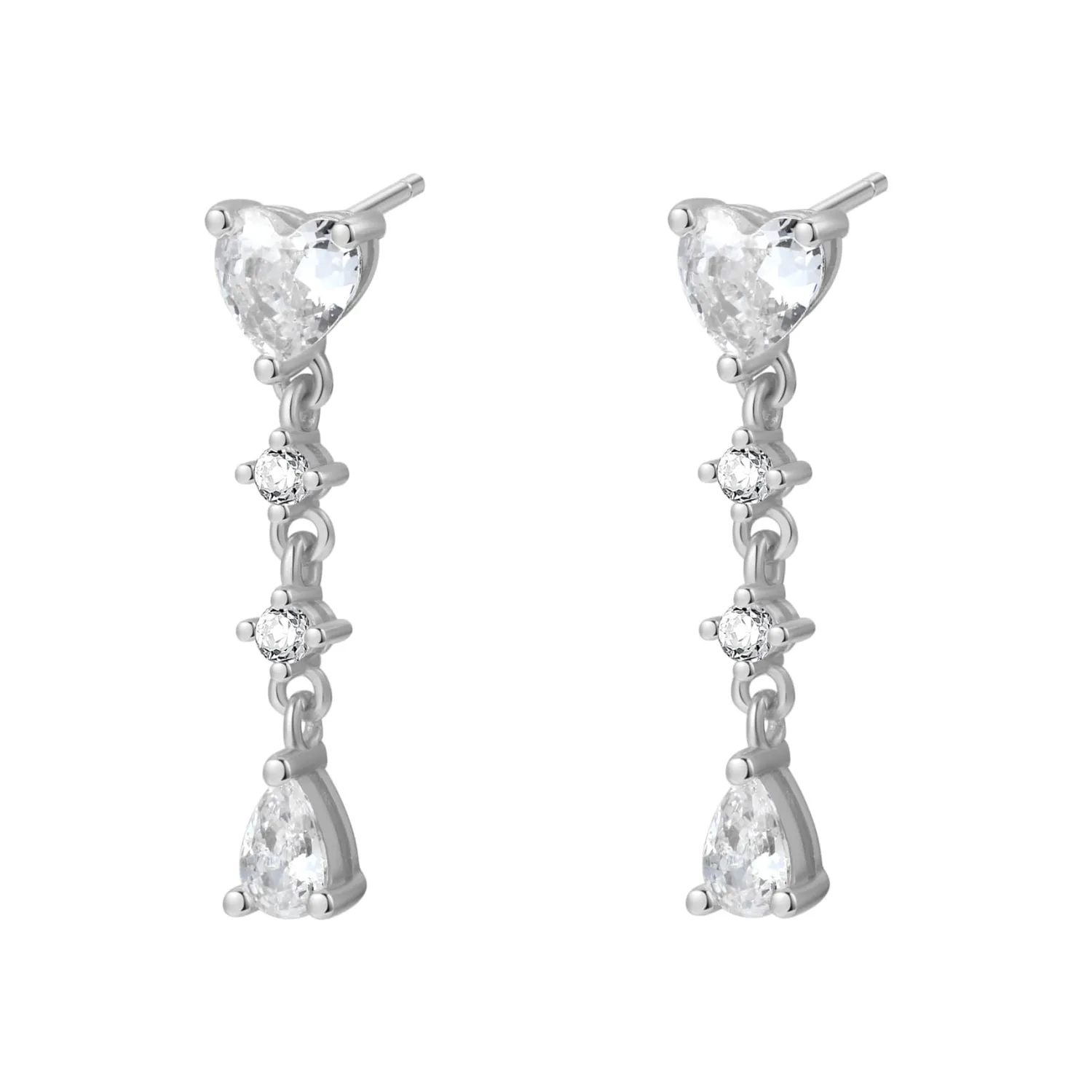 Ohrstecker | Hey Happiness Herz-Tropfen Ohrstecker aus Sterlingsilber