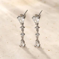 Ohrstecker | Hey Happiness Herz-Tropfen Ohrstecker aus Sterlingsilber