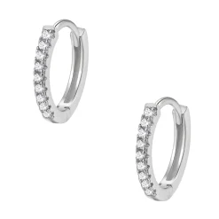 Huggie Ohrringe | Creolen | Hey Happiness Huggie Ohrringe mit Strasssteinen Sterlingsilber mit Goldüberzug