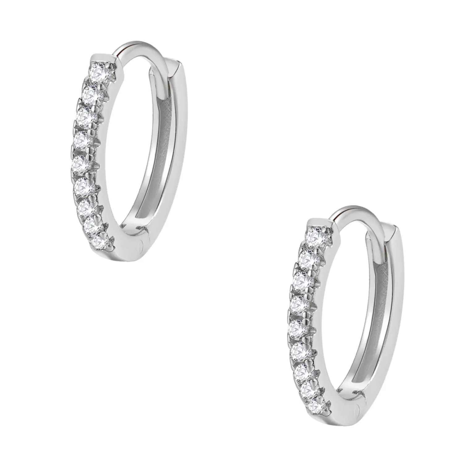 Huggie Ohrringe | Creolen | Hey Happiness Huggie Ohrringe mit Strasssteinen Sterlingsilber mit Goldüberzug