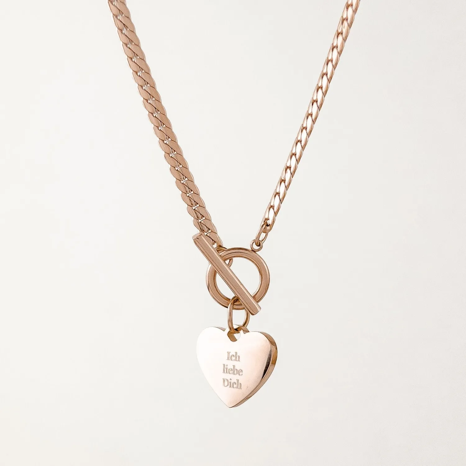 Statement Ketten | Hey Happiness Ich Liebe Dich T-Steg Necklace