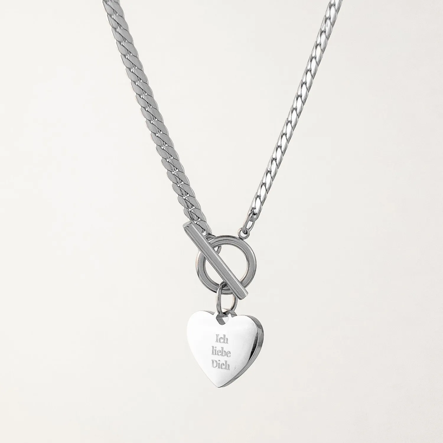 Statement Ketten | Hey Happiness Ich Liebe Dich T-Steg Necklace