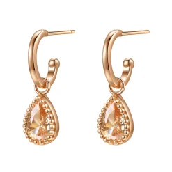 Creolen | Hey Happiness Januar Granat Geburtsstein Creolen Sterlingsilber
