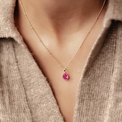 Filigrane Ketten | Hey Happiness Juli Rubin Geburtsstein Halskette Sterlingsilber