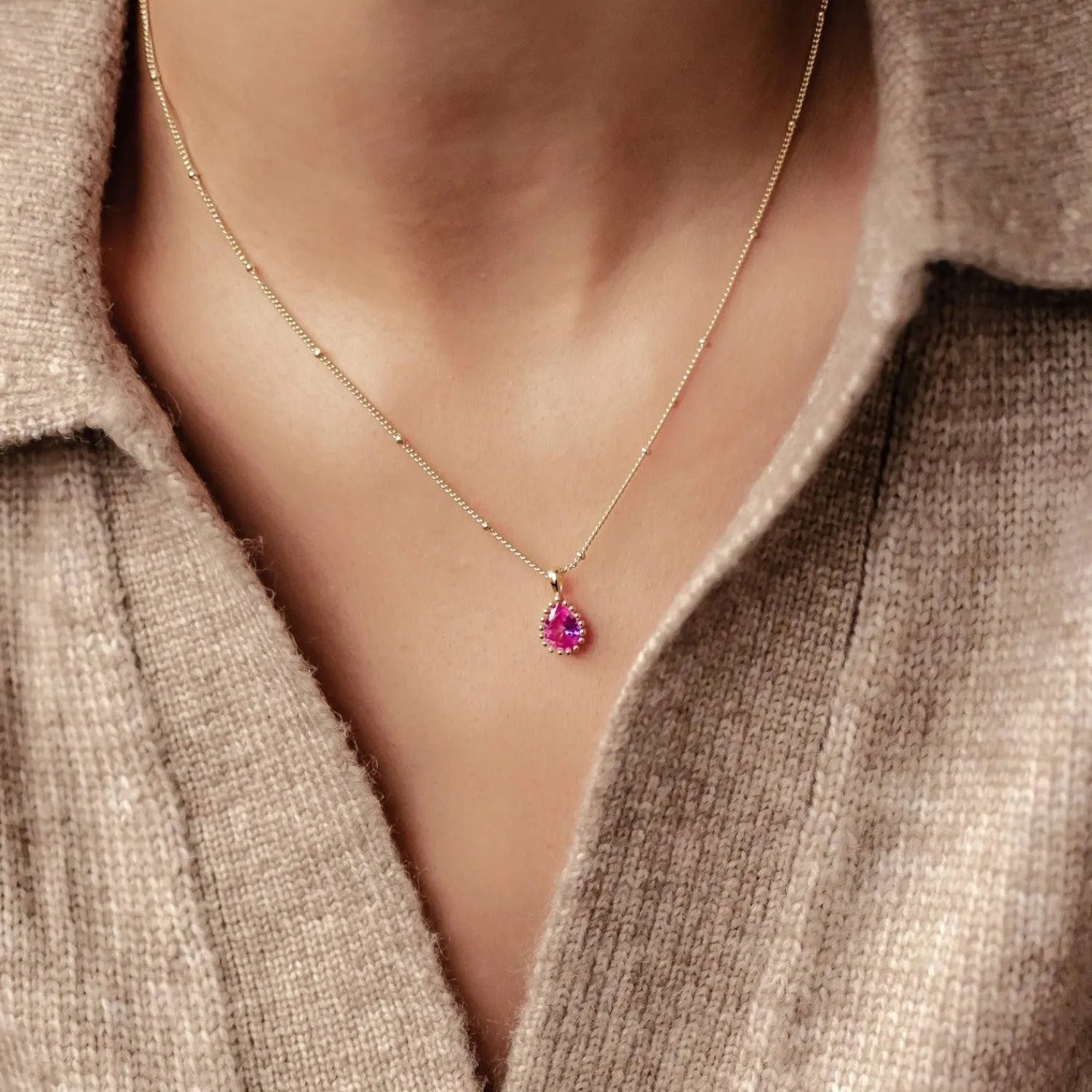 Filigrane Ketten | Hey Happiness Juli Rubin Geburtsstein Halskette Sterlingsilber