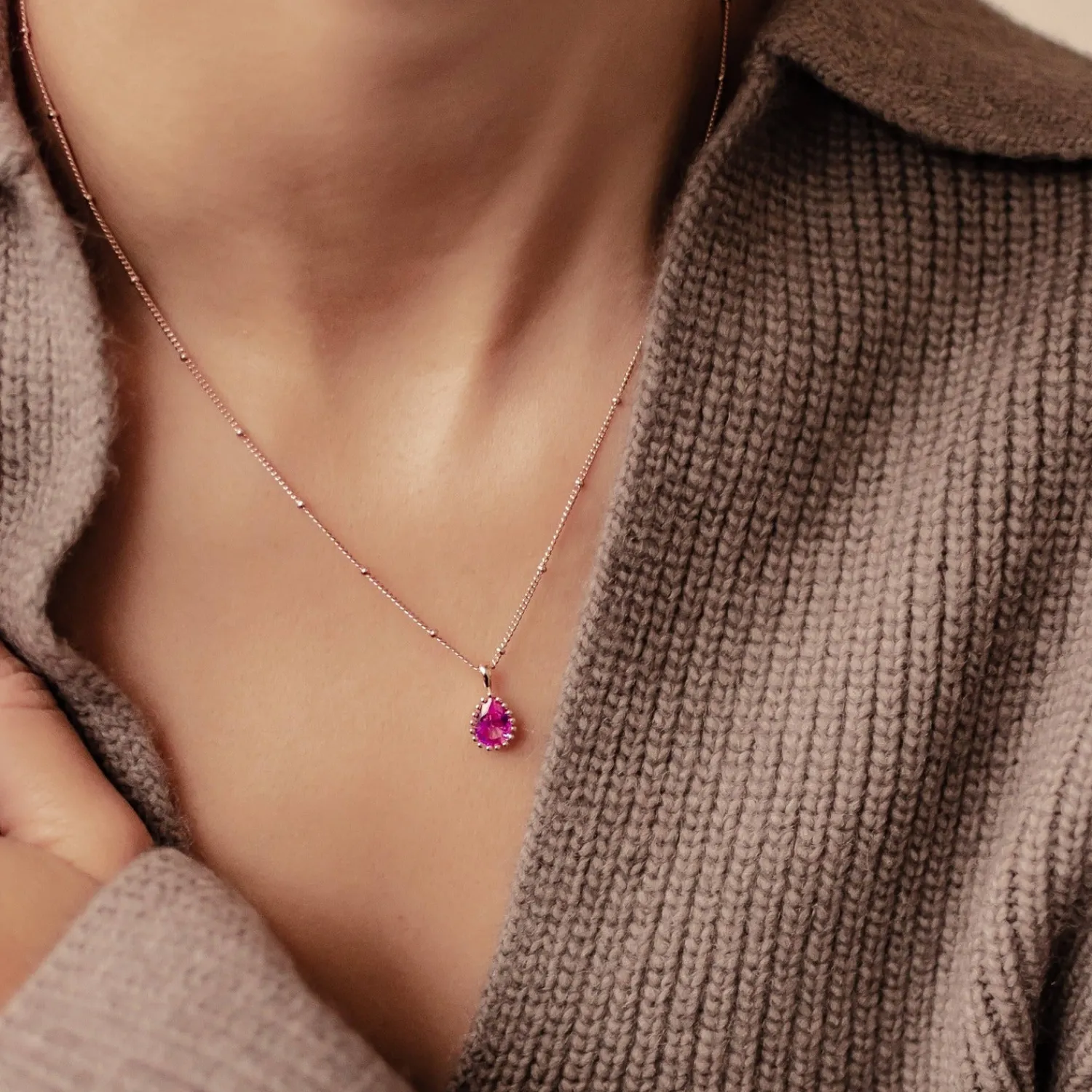 Filigrane Ketten | Hey Happiness Juli Rubin Geburtsstein Halskette Sterlingsilber