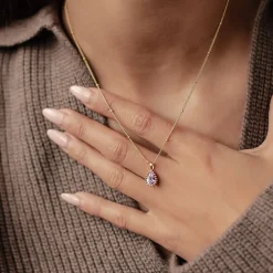 Filigrane Ketten | Hey Happiness Juni Alexandrit Geburtsstein Halskette Sterlingsilber