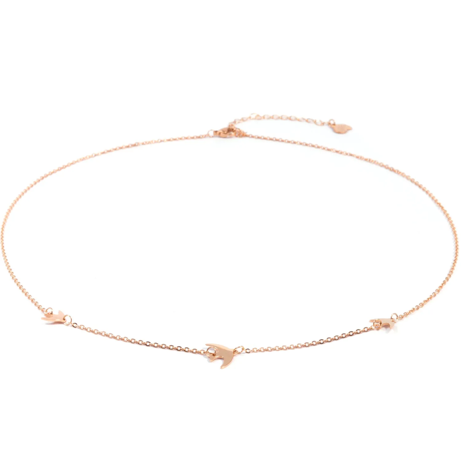 Filigrane Ketten | Hey Happiness Kette Fliegende Vögel in Rosegold Rose Gold