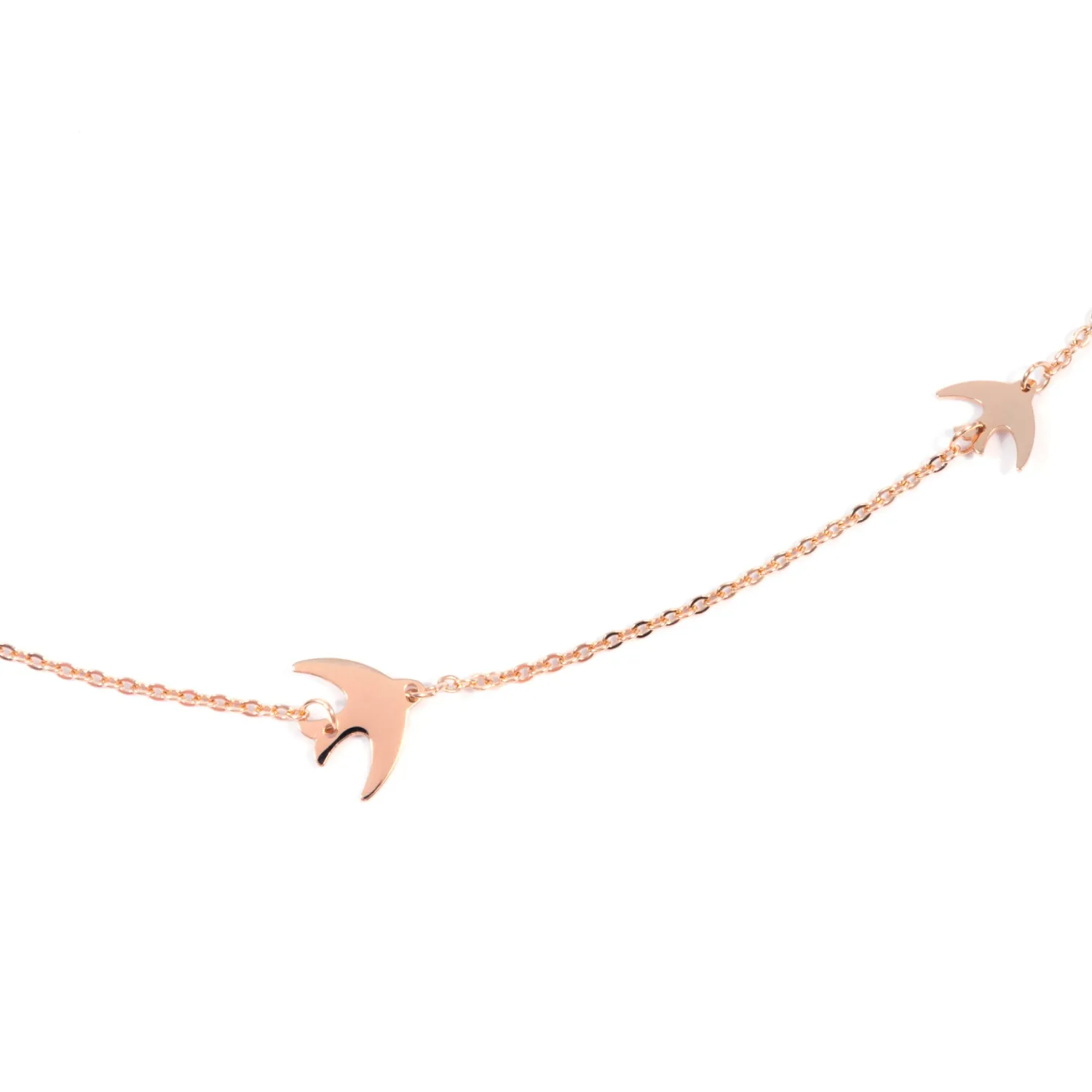 Filigrane Ketten | Hey Happiness Kette Fliegende Vögel in Rosegold Rose Gold