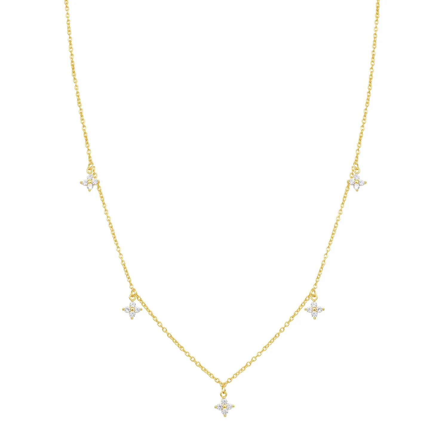 Filigrane Ketten | Hey Happiness Kette mit Blume Charms aus Sterlingsilber