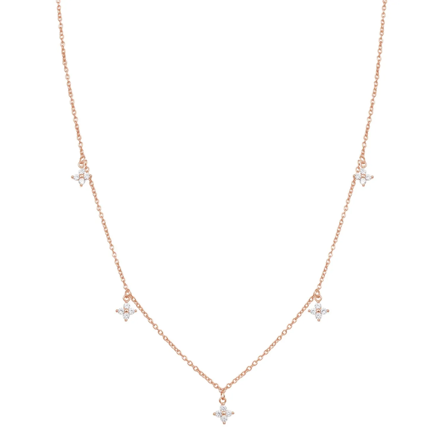 Filigrane Ketten | Hey Happiness Kette mit Blume Charms aus Sterlingsilber