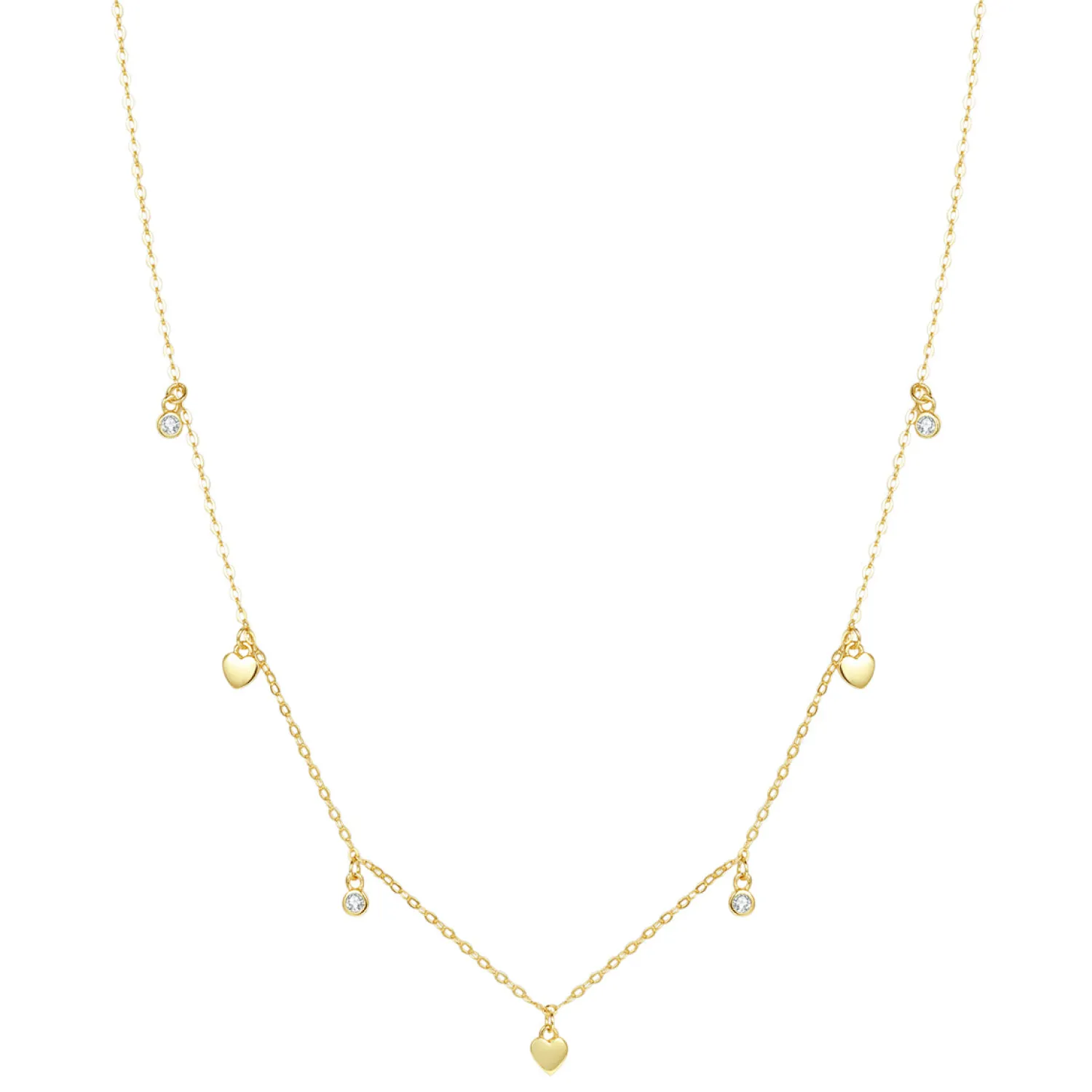 Filigrane Ketten | Hey Happiness Kette mit Herzchen Sterlingsilber in Gold