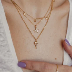 Filigrane Ketten | Hey Happiness Kette mit Herzchen Sterlingsilber in Gold