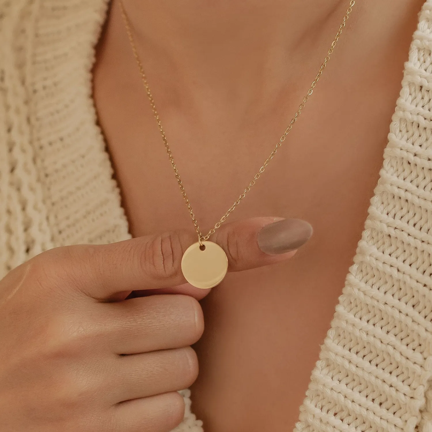 Filigrane Ketten | Hey Happiness Kette mit Kreis in farbe Gold