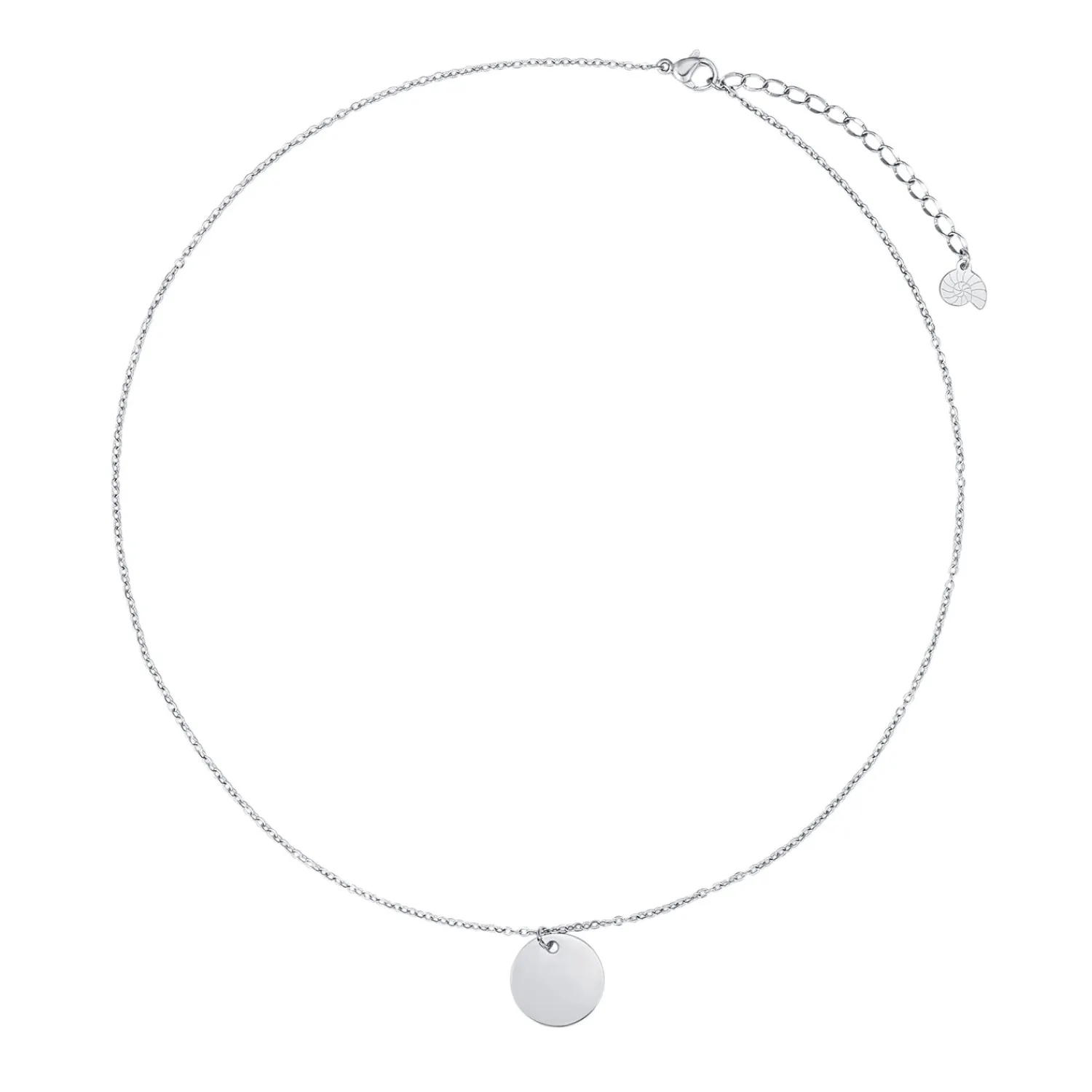 Filigrane Ketten | Hey Happiness Kette mit Kreis in Silberfarbe Silver