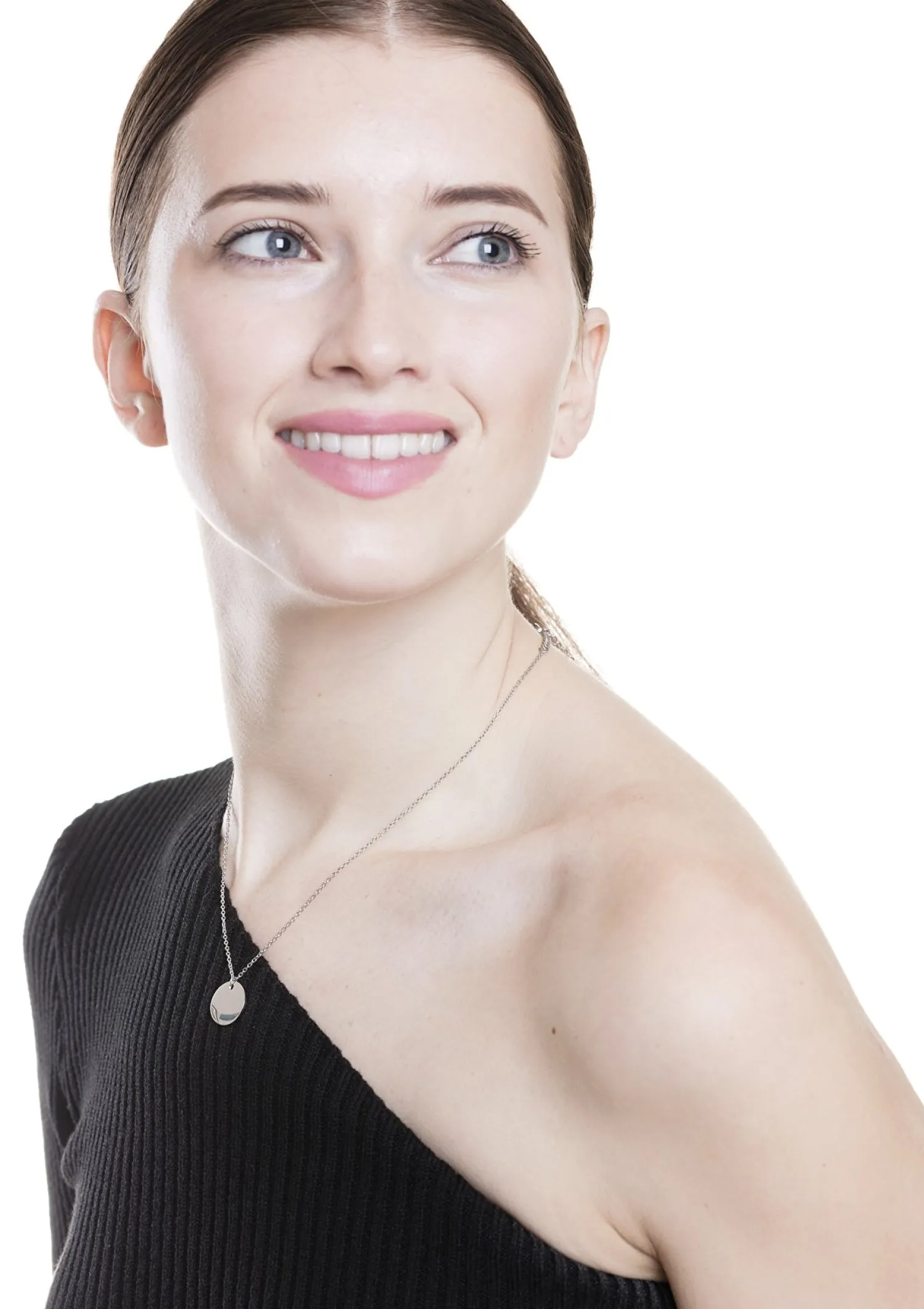 Filigrane Ketten | Hey Happiness Kette mit Kreis in Silberfarbe Silver