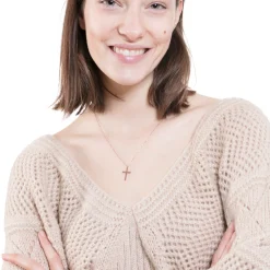 Filigrane Ketten | Hey Happiness Kette mit Kreuz Anhänger in Rosegold Rose Gold