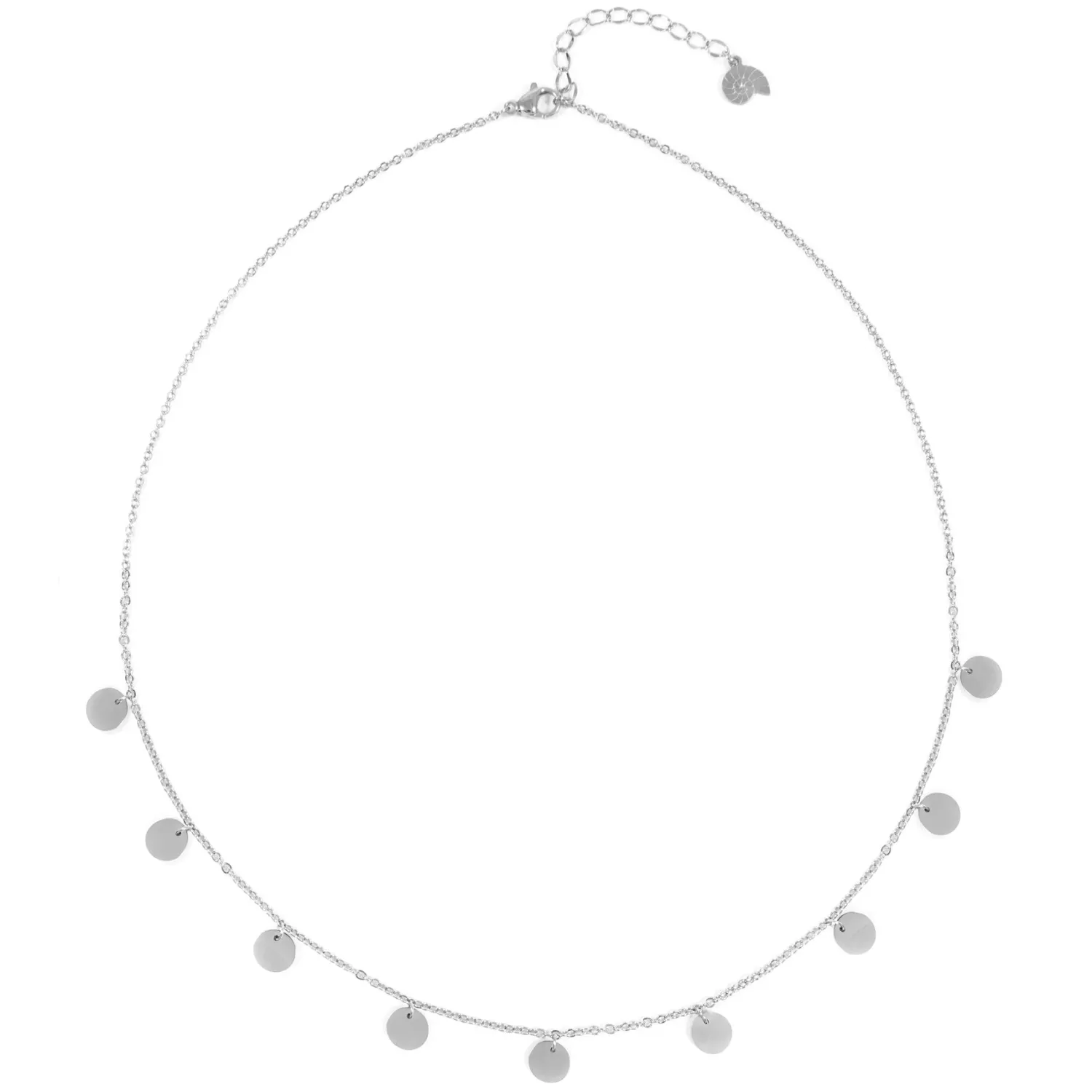 Filigrane Ketten | Hey Happiness Kette mit Mehreren Plättchen in Silberfarbe Silver