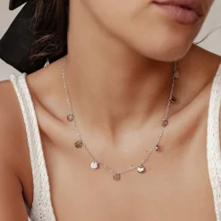Filigrane Ketten | Hey Happiness Kette mit Mehreren Plättchen in Silberfarbe Silver