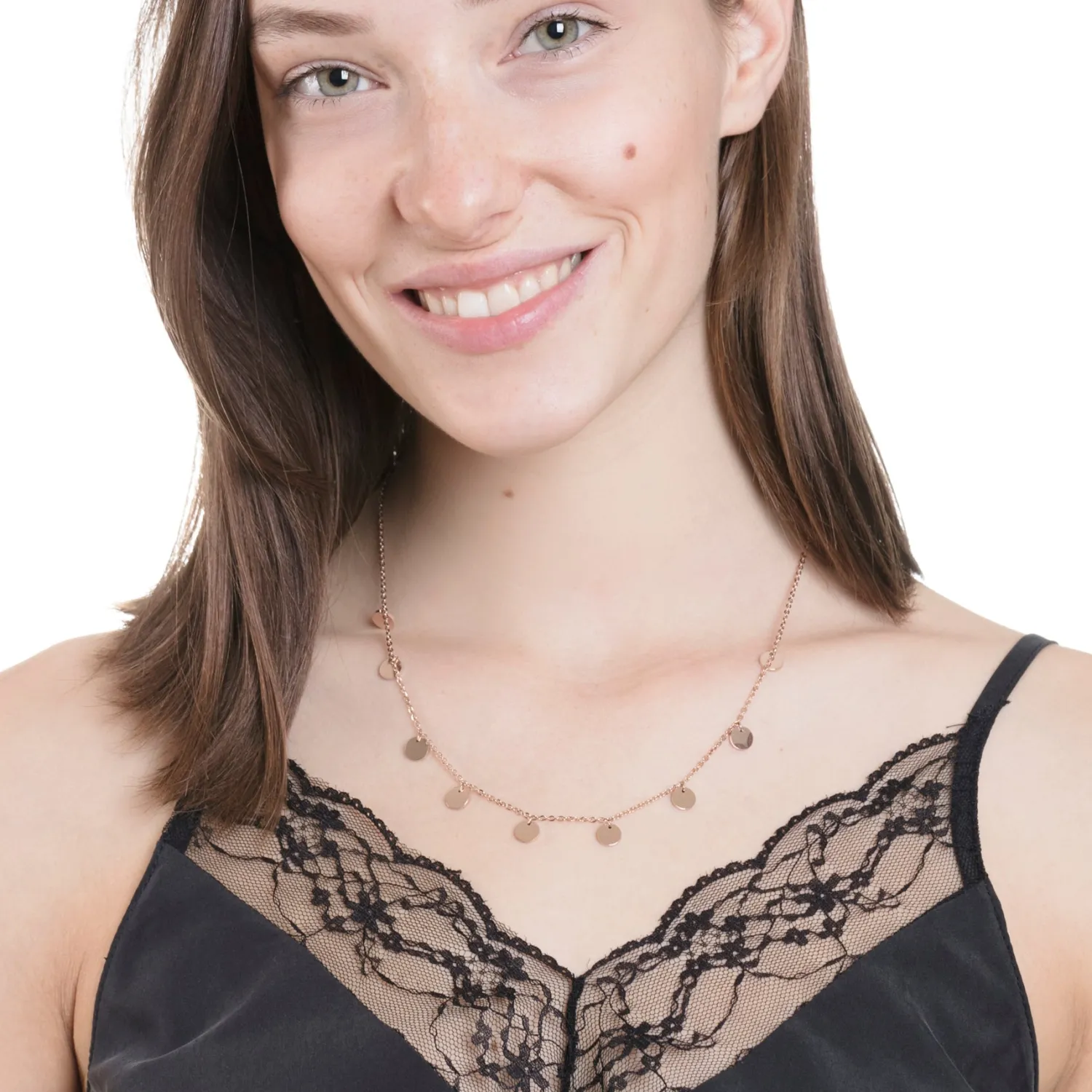 Filigrane Ketten | Hey Happiness Kette mit Mehreren Plättchen in Rosegold Rose Gold