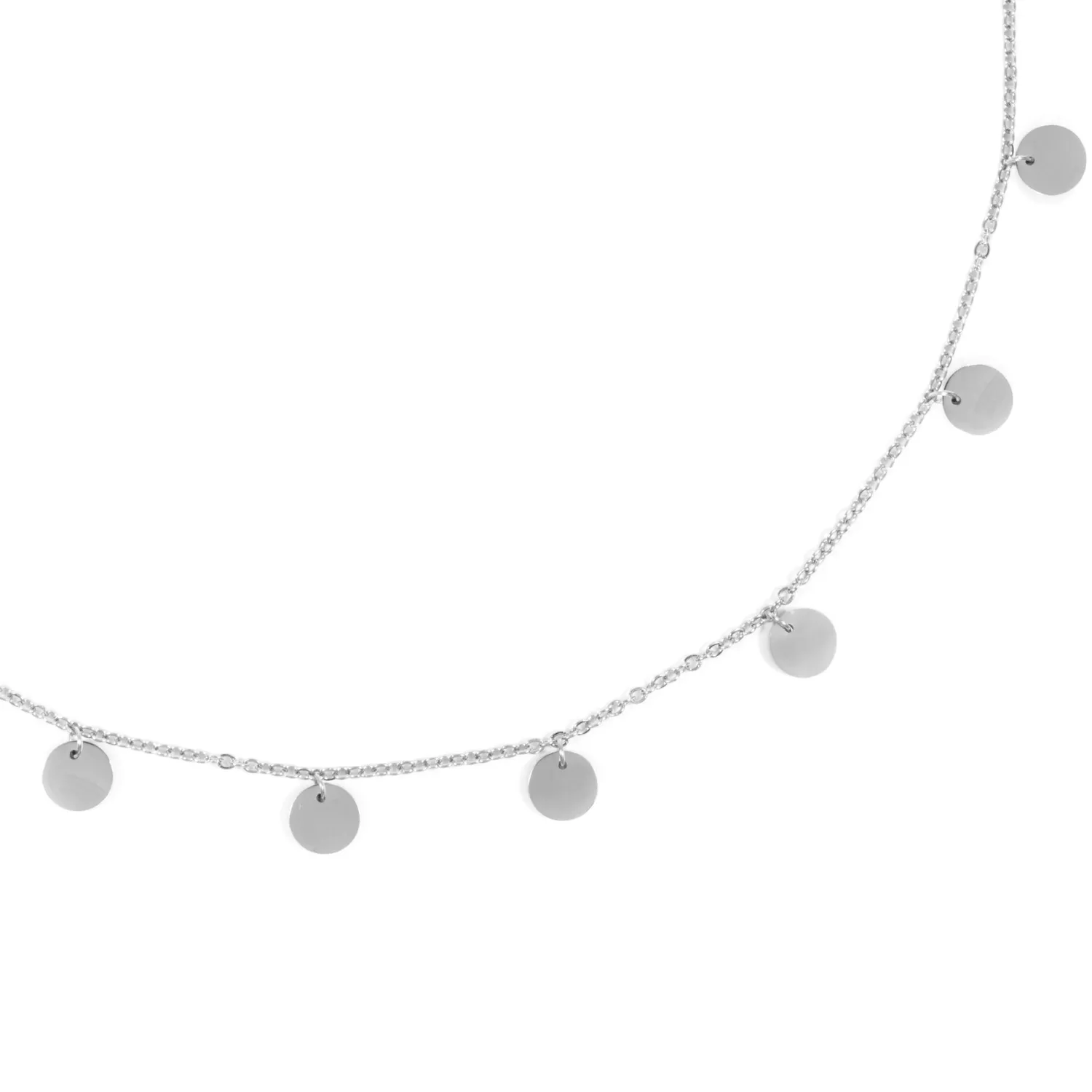 Filigrane Ketten | Hey Happiness Kette mit Mehreren Plättchen in Silberfarbe Silver