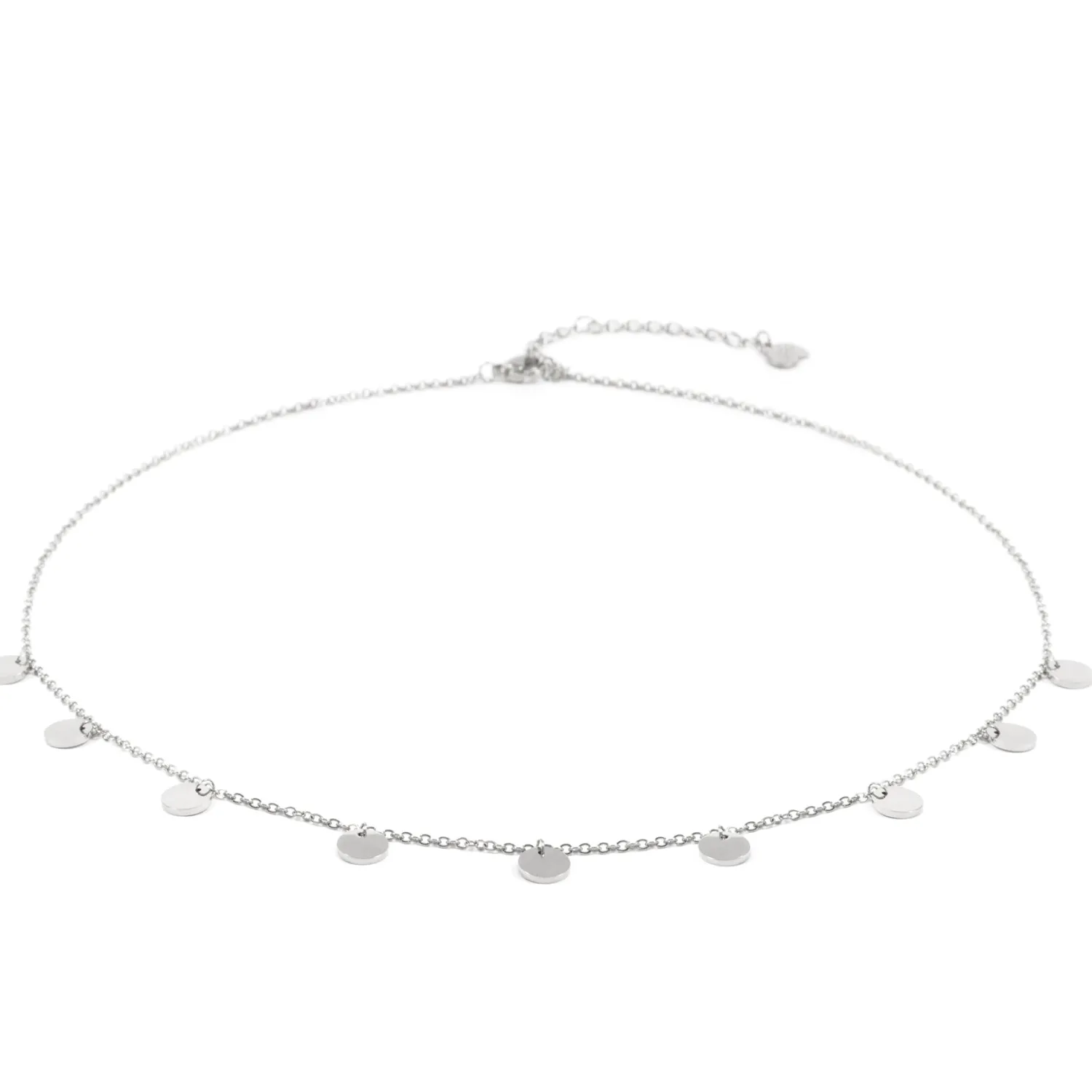 Filigrane Ketten | Hey Happiness Kette mit Mehreren Plättchen in Silberfarbe Silver