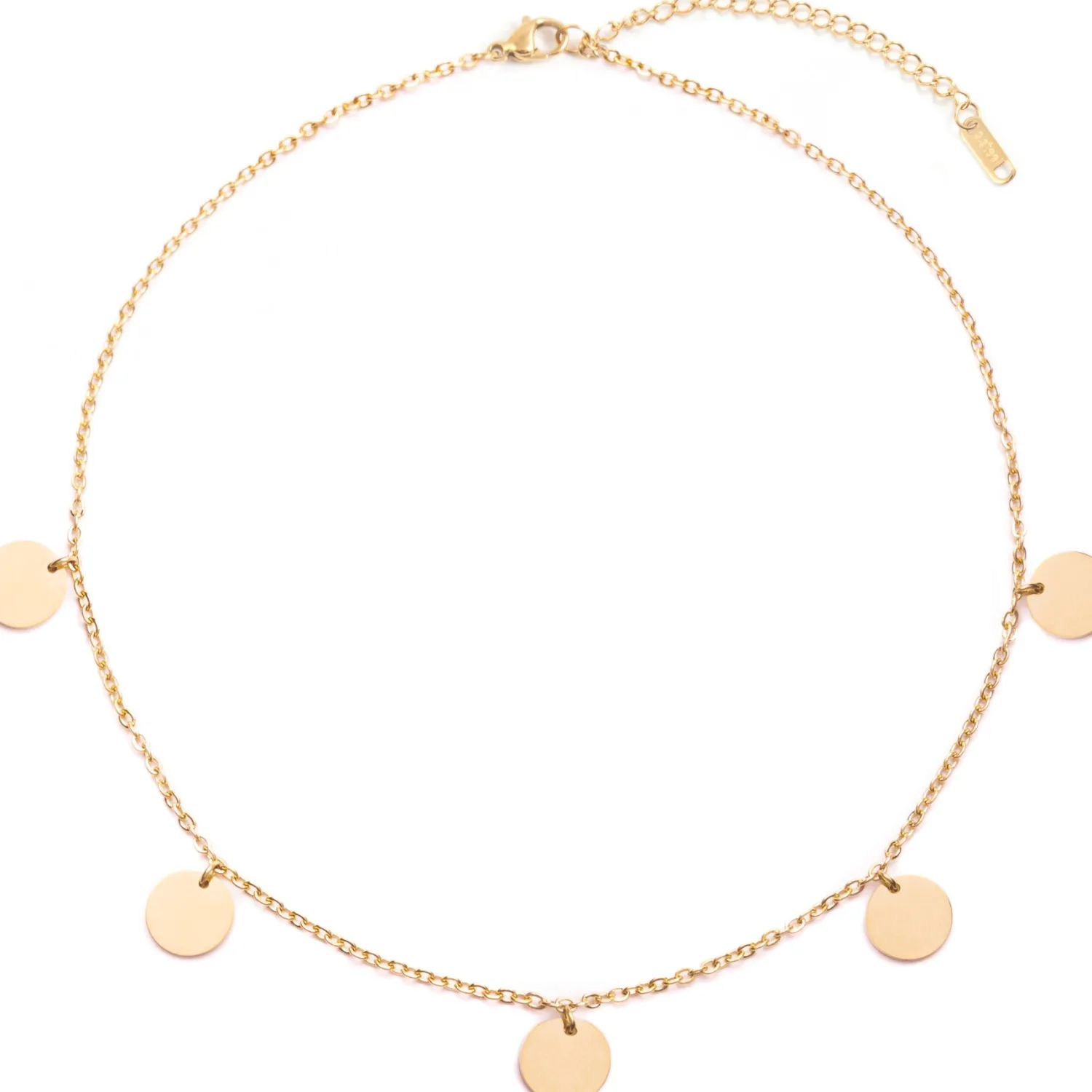 Filigrane Ketten | Hey Happiness Kette mit Plättchen „Happiness“ in farbe Gold