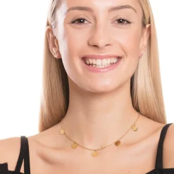 Filigrane Ketten | Hey Happiness Kette mit Plättchen „Happiness“ in farbe Gold