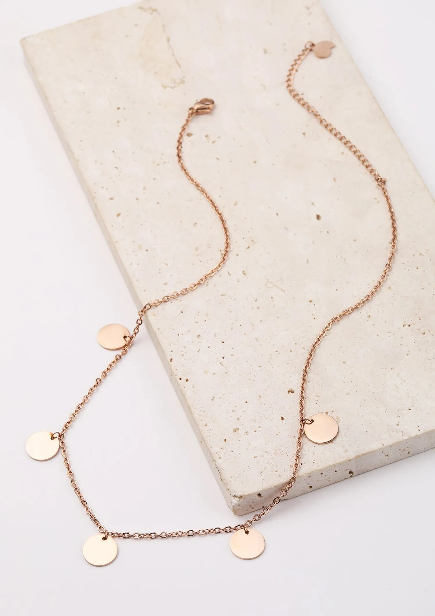 Filigrane Ketten | Hey Happiness Kette mit Plättchen "Happiness" in Rosegold Rose Gold
