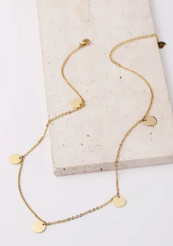 Filigrane Ketten | Hey Happiness Kette mit Plättchen „Happiness“ in farbe Gold