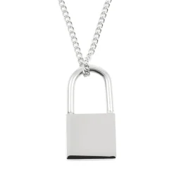Filigrane Ketten | Hey Happiness Kette mit Schloss Anhänger in Silberfarbe Silver